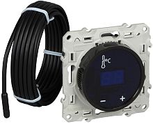 Терморегулятор сенсорный с датчиком без рамки Schneider Electric Odace 0С +50С черный картинка